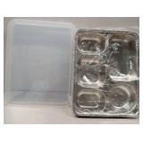 GOLDEN KEY 3 Pcs Stainless Steel Snack Containers with Lids,Stainless Steel Bento Lunch Box with 5 Compartments