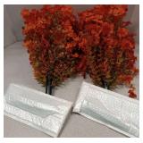 Set of 2 Artificial Fall Topiary Ball Flowers for Outdoor Decoration with Spike 20", UV Resistant Fake Autumn Floral Shrubs, Realistic Faux Bushes Plants for Garden,Yard,Porch and Patio Decor