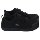 Youth Barefoot Shoes Minimalist Toe Box Zero Drop Sneakers Size 2.5 (Black)-  Retail $37