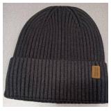Warm Winter Beanie, Unisex, Soft Fleece Lined Knit, Cuffed Cap (Dark Gray)