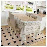 4x6 Checkered Washable Area Rug, Non-Slip Non-Shedding & Easy Care, Soft Low Pile Faux Wool Distressed Indoor Floor Carpet