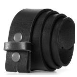 Leather Belt for men - Genuine Leather Belt without buckle- (Black) 1.5 inch Wide
