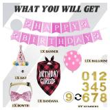 16 Pcs Cat Birthday Party Supplies (Pink)