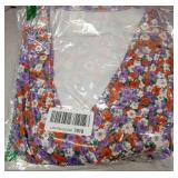 Plus Size Dress for Curvy Women, Floral Sleeves Tiered with Empire Waist and Pockets-  Purple -Size XL
