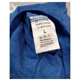 Womens Tunic Top Blue T Shirts V Neck Puff Short Sleeve - Size L