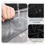 Waterproof 3 Pieces Couch Cushion Covers for Sectional Sofa, L Shape Chaise Lounge Sofa Cushion Covers Couch Seat Covers Washable (2PC + 1 Chaise, Black)