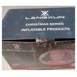 8FT Christmas Inflatable Oversized Ornament Ball Decor, Blow Up Weatherproof Xmas Decorations for Yard, Built-in LED Light