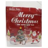 7FT Christmas Inflatable Santa Claus Riding Bear with Shaking Head and LED Lights,Christmas Blow up Yard Decorations