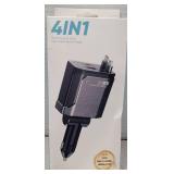 Retractable Car Charger Adapter,4 in 1 Fast Charging Car Adapter,85W USB C Truck Accessories,Voltage Display, Gifts for Women Men,Compatible with iPhone 16 15 14 13 12 Pro Max Plus,Galaxy,Pixel