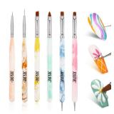 HiLemon Nail Brushes Set, 6PCS Nail Art Brushes for Nail Design Brush Painting Gel Nail Brush for Nail Extension Liner Dotting Tools
