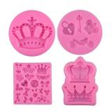 DIY Handcraft Silicone Crown Fondant Candy Molds Bows Crown Heart Mold for Chocolate, Cake Decoration, Cupcake Topper, Pastry, Cookie Decor, Epoxy Resin, Clay, Crafting Projects