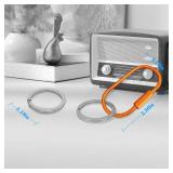 Key Chain, Brass Key Rings 2 Pack Screw Lock Key Organizer with 4 Rings Carabiner Keychain Clip (Orange)