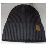 Soft Fleece Lined Knit Hat Unisex Stocking Cuffed Cap -Dark Gray-