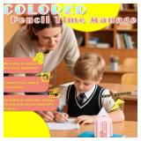 Rainbow Visual Timer, Rainbow disc 60 Minute Countdown Timer, Suitable for Students and Adults, Study, Office, Kitchen Silent time Management Tool (Pencil Timer - Pink)