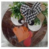 Thanksgiving/Winter Hanging Door Sign, Turkey/Snowman Reversible Door Wreath Hanging Decorations for Front Door Farmhouse Thanksgiving/Winter/Christmas Decorations Indoor Outdoor