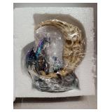 Mystical Dragon and Crescent Skull Figurine