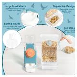 No Mess Bird Feeder Water Dispenser Set, Automatic Parrot Feeder Drinker Cage Accessories, for Parakeets, Cockatiels, Budgies, Macaws, Lovebirds, Canaries - Cage Mounted/External Hanging (Blue)