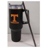 Desert Cactus University of Tennessee UT Knoxville Volunteers Vols Large Insulated Stainless Steel Handle Lid Straw Reusable Double Walled Cup Hot Cold Drinkware (40oz Ounce Rally Tumbler Design D)