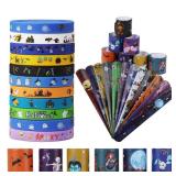 48 Pcs Halloween Party Favors ,Halloween Slap Bracelets Rubber Wristbands