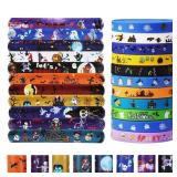 48 Pcs Halloween Party Favors ,Halloween Slap Bracelets Rubber Wristbands for Kids