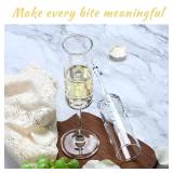 Ocean ice Glass Champagne Flutes Glass, Set of 2,  7oz, Hand Blown Champagne Flutes