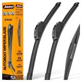 3 Wipers Replacement for Honda Pilot Rear and Front Windshield Wiper Blades 2016-2020 2021 2022,3 Pieces 26\"+24\"+14 inch