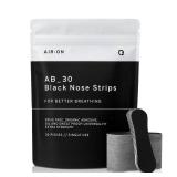 AIR-ON Performance Nose Strips (30 Count) | Nasal Strip for Breathing, Less Snoring & Sleeping Relief | Extra Strength, Wide Body | Drug-Free - Adhesive, Athletic Support, Sweat & Oil Proof - Black