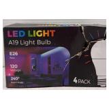 Red and Green Light Bulbs A19 LED, E26 Base, 9W (60W Equivalent), Christmas Porch & Party Decor, 4 Pack