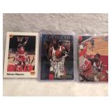 1990s Hakeem Olajuwon Houston Rockets Basketball Card Collection - 3 ct