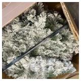 7ft Flocked Snow Christmas Tree - Retail: $0
