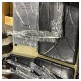 Hooseng Dining Table Set for 4 Faux Marble Kitchen Table and Chairs Set of 4,5 Piece with PU Leather Upholstered Dinner Chairs for Compact Dining Room,Small Space,Black - Retail: $0