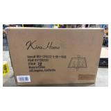 Kira Home Dempsey 16  Modern Farmhouse 5-Light Pendant Light  Open Shade Design  Black Accents + Smoked Birch Finish - Retail: $147