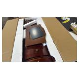 Standing jewelry armoire (top mirror piece has split through wood) - Retail: $0