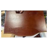 Standing jewelry armoire (top mirror piece has split through wood) - Retail: $0