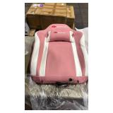 Pink Massage Gaming Chair by Costway (small tear in fabric of left arm rest, see pic) (some pieces assembled, otherwise there is loose hardware) - Retail: $0