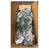 Costway 9 ft Pre-Lit Premium Snow Flocked Hinged Artificial Christmas Tree with 550 Lights - Retail: $200