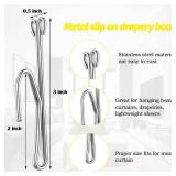 50 Metal Slip-on Drapery Hooks - Stainless Steel Curtain Pleat Hooks for Window, Door & Bathroom Curtains - Retail: $17