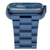 Lightweight Stainless Steel Band Designed for Apple Watch Ultra 3 & Ultra 2, Series 1-11, 46mm, 45mm, 44mm, 42mm, Replacement iWatch Bands for Men & Women, Blue - Retail: $20