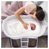 Pro Goleem Baby Bassinet Mattress Pad 30x18' Peanut Hourglass, Waterproof Soft Cover Gel Memory Foam, Dual Side Cradle Mattress Fit Halo BassiNest Bassinet Series - Retail: $56'