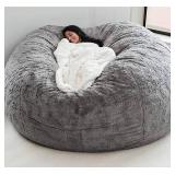 Big Huge Giant Bean Bag Chair for Adults, (No Filler) Bean Bag Chair for Adults Kids Comfy Fluffy Giant Round Beanbag Lazy Sofa Cover- Machine Washable Covers, Double Stitched Seams - Retail: $88