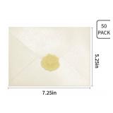 50 PCS Pearl Ivory A7 Envelopes Shimmering 5x7 Envelopes for Invitations, Great for Wedding Invitation Cards, Birthday RSVP, Graduation, Baby Shower 5.25 x 7.25 inches (Envelopes) - Retail: $9