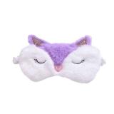 Cute Animal Sleeping Mask Soft Plush Eye Mask Blindfold Cover for Kids Girls Women Home Sleeping Traveling (Purple Fox) - Retail: $8