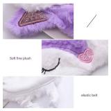 Cute Animal Sleeping Mask Soft Plush Eye Mask Blindfold Cover for Kids Girls Women Home Sleeping Traveling (Purple Fox) - Retail: $8