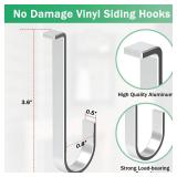 Aluminum Alloy No Damage Vinyl Siding Hooks Hangers with 1 pcs Crowbar, for Hanging Outdoor Decor (10 pcs) - Retail: $12