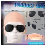 1 Pcs Bald Caps with Glasses Nylon Makeup Latex Bald Head Wig Cap for Men Women Adults Cosplay Party Costume Accessories (12.9 x 7.48 Inch) - Retail: $10