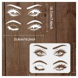 Eye Stencils for Painting 11.7x8.3 inch Large Beautiful Eyes Stencils Two Pairs of Eyes and Eyebrows, Reusable Women Eye Pattern Drawing Stencil DIY Art Decor for Wood Signs, Canvas - Retail: $3
