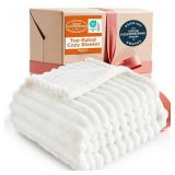 Bedsure GentleSoft White Throw Blanket for Couch - Cozy Soft Blankets for Women, Cute Small Fleece Throws for Girls, House Bedroom Decor Aesthetic Gift for Women, Off White, 50x70 Inches - Retail: $22