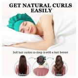 No Heat Overnight Curl Headband, 70 Soft Ribbon Wrap for Long Hair, 9 PCS Hair Curling Rods Set - Blue Green - Retail: $9'