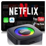 Wireless Carplay Adapter for iPhone & Android Auto Ai Box with Netflix YouTube Supports TF Card Dongle Plug and Play Easy Setup Carplay Video Entertainment for iOS 10+ and Cars After 2015 Car - Retail