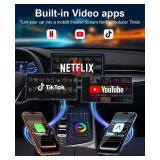 Wireless Carplay Adapter for iPhone & Android Auto Ai Box with Netflix YouTube Supports TF Card Dongle Plug and Play Easy Setup Carplay Video Entertainment for iOS 10+ and Cars After 2015 Car - Retail